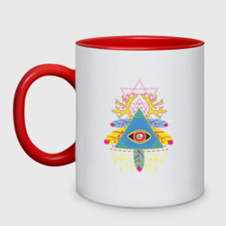 Кружка двухцветная Пирамида психоделика