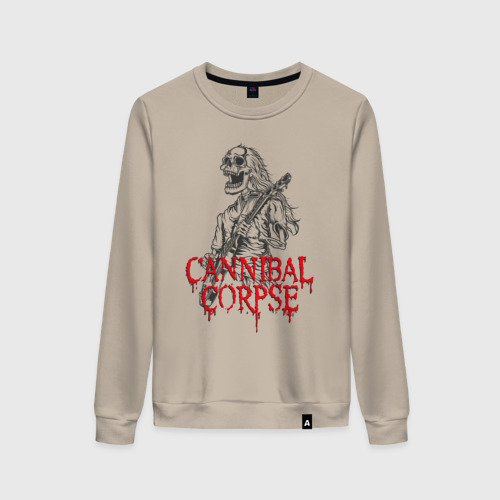 Женский свитшот хлопок Cannibal Corpse Труп Канниба, цвет миндальный