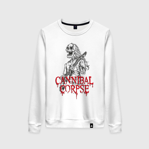 Женский свитшот хлопок с принтом Cannibal Corpse | Труп Канниба, вид спереди #2