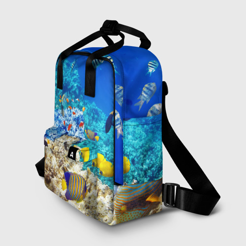 Женский рюкзак 3D с принтом Морской мир, фото на моделе #1