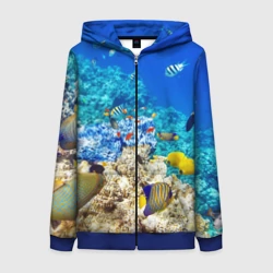Женская толстовка 3D на молнии Морской мир