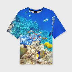 Женская футболка oversize 3D Морской мир