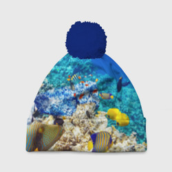 Морской мир – Шапка 3D c помпоном с принтом купить