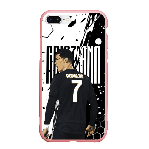 Чехол для iPhone 7Plus/8 Plus матовый Криштиану Роналду Juventus, цвет баблгам