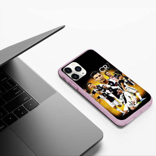 Чехол для iPhone 11 Pro матовый Криштиану Роналду Ювентус, цвет розовый - фото 5