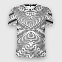 Мужская футболка 3D Slim Линии иллюзия