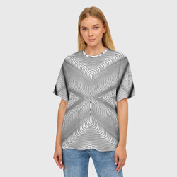 Женская футболка oversize 3D Линии иллюзия - фото 2