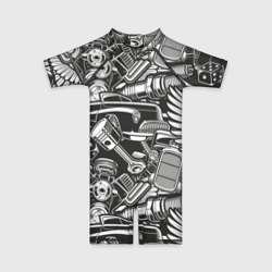 Детский купальный костюм 3D Механизмы автомобиля