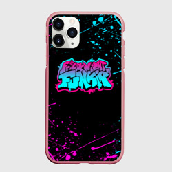 Чехол для iPhone 11 Pro Max матовый Friday night Funkin neon неоновые брызги краски