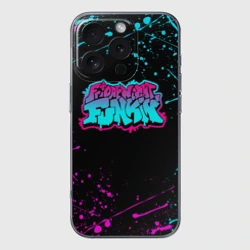 Чехол для iPhone 16 Pro Max силиконовый с защитой камеры Friday night Funkin neon неоновые брызги краски