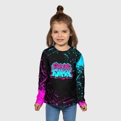 Детский лонгслив 3D Friday night Funkin neon неоновые брызги краски - фото 2