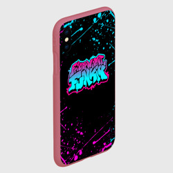 Чехол для iPhone XS Max матовый Friday night Funkin neon неоновые брызги краски - фото 2