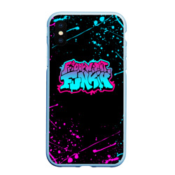 Чехол для iPhone XS Max матовый Friday night Funkin neon неоновые брызги краски