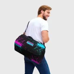 Сумка спортивная 3D Friday night Funkin neon неоновые брызги краски - фото 2