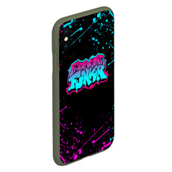 Чехол для iPhone XS Max матовый Friday night Funkin neon неоновые брызги краски - фото 2