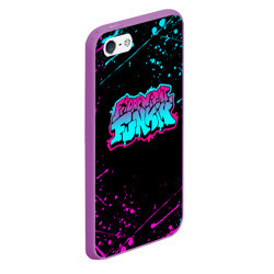 Чехол для iPhone 5/5S матовый Friday night Funkin neon неоновые брызги краски - фото 2