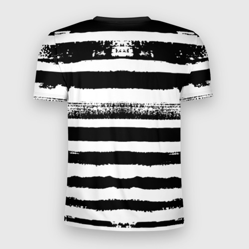 Мужская футболка 3D Slim с принтом ТЕЛЬНЯШКА ВМФ | ЧЕРЕП ФУРАЖКА, вид сзади #1