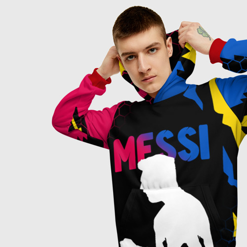 Мужская толстовка 3D Лионель Месси Lionel Messi, цвет красный - фото 5