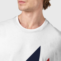 Футболка с принтом Яхтинг одежда парусный спорт для мужчины, вид на модели спереди №4. Цвет основы: белый