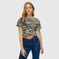 Женская футболка Crop-top 3D Камуфляж для рыбака - фото 2