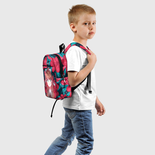 Детский рюкзак 3D с принтом Моника в цветах, вид сзади #1