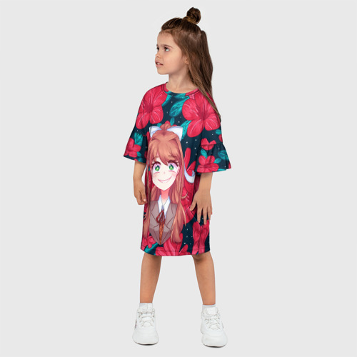 Детское платье 3D с принтом Моника в цветах, фото на моделе #1