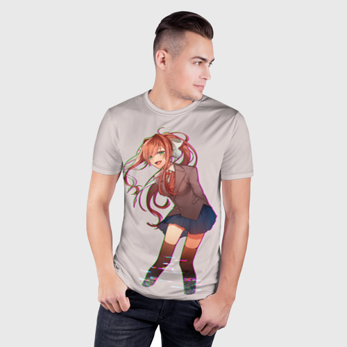 Мужская футболка 3D Slim Cyber Monika, цвет 3D печать - фото 3