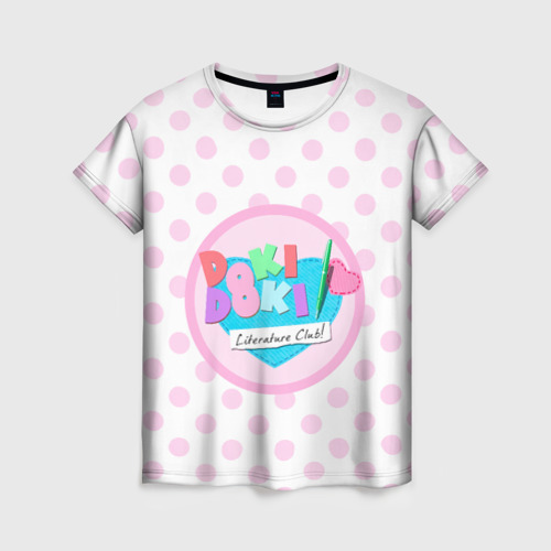 Женская футболка 3D Doki doki literature club logo, цвет 3D печать
