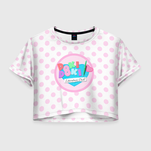 Женская футболка Crop-top 3D Doki doki literature club logo, цвет 3D печать