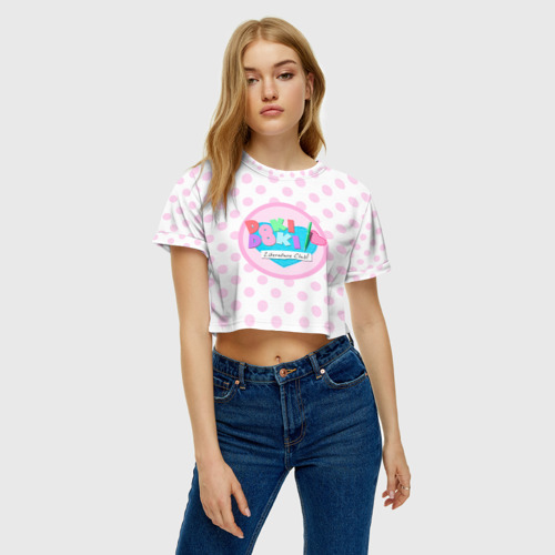 Женская футболка Crop-top 3D Doki doki literature club logo, цвет 3D печать - фото 4