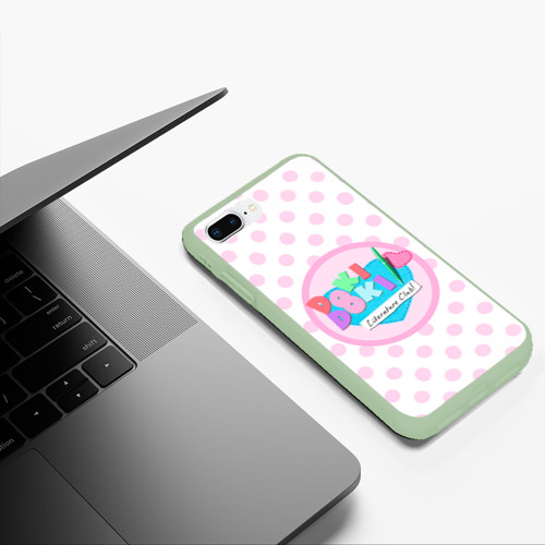 Чехол для iPhone 7Plus/8 Plus матовый Doki doki literature club logo, цвет салатовый - фото 5