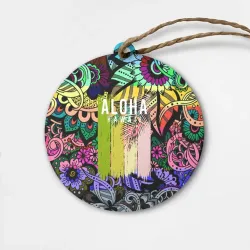 Деревянная игрушка круг Алоха Гавайи aloha Hawaii