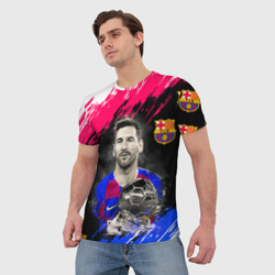 Мужская футболка 3D Лионель Месси Барселона - фото 2