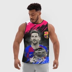 Мужская спортивная майка 3D Лионель Месси Барселона - фото 2