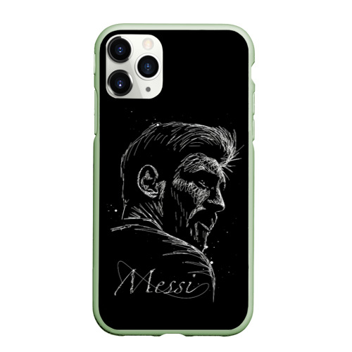 Чехол для iPhone 11 Pro матовый Лионель Месси Lionel Messi, цвет салатовый