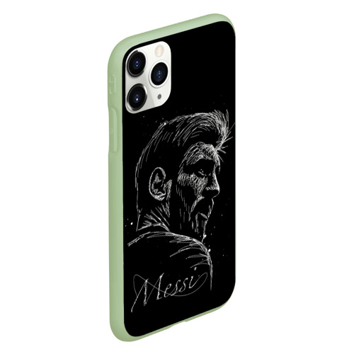 Чехол для iPhone 11 Pro матовый Лионель Месси Lionel Messi, цвет салатовый - фото 3