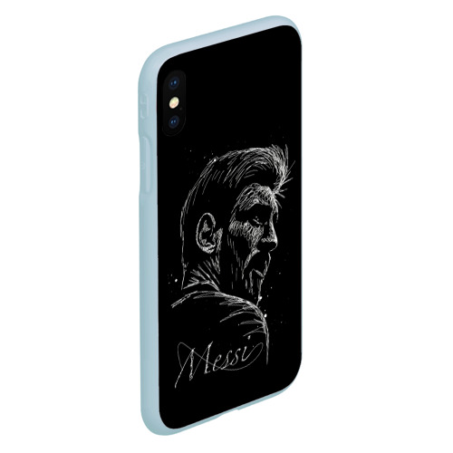 Чехол для iPhone XS Max матовый Лионель Месси Lionel Messi, цвет голубой - фото 3