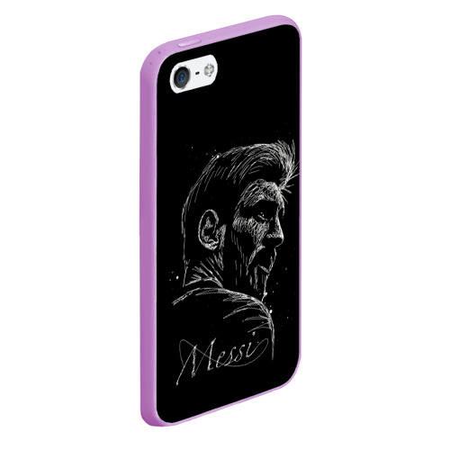 Чехол для iPhone 5/5S матовый Лионель Месси Lionel Messi, цвет сиреневый - фото 3