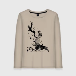 Женский лонгслив хлопок Черный Аста Черный Клевер