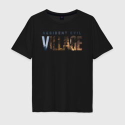 Мужская футболка хлопок Oversize Resident Evil 8 Village Logo Надпись