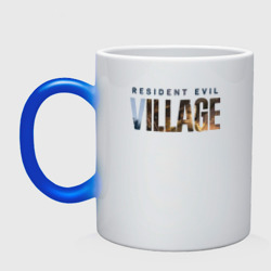 Кружка хамелеон Resident Evil 8 Village Logo Надпись