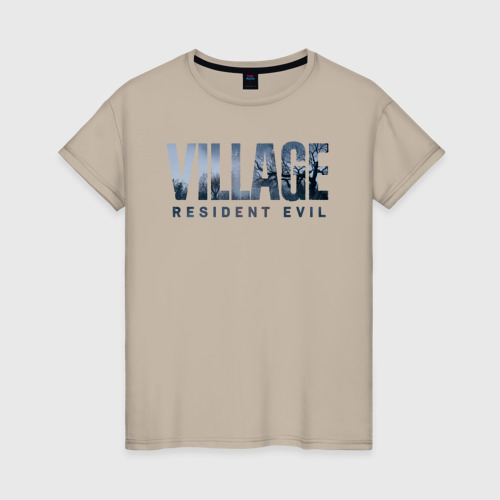 Женская футболка хлопок с принтом Resident Evil Village Хоррор, вид спереди #2