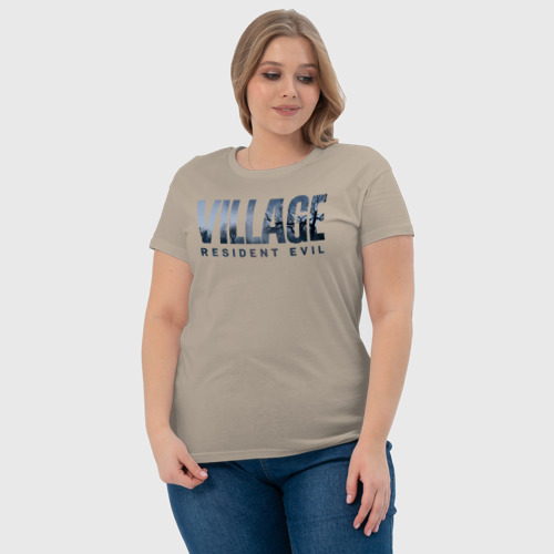 Женская футболка хлопок с принтом Resident Evil Village Хоррор, фото #4