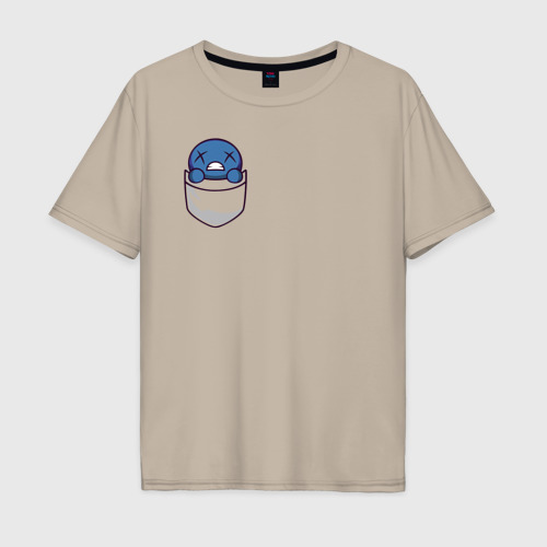 Мужская футболка хлопок Oversize Blind Isaac art, цвет миндальный