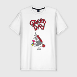 Мужская футболка хлопок Slim Green Day Unicorn