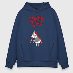 Мужское худи Oversize хлопок Green Day Unicorn