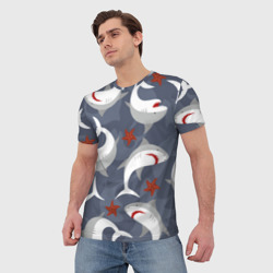 Мужская футболка 3D Акулы - фото 2