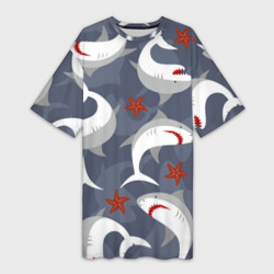 Платье-футболка 3D Акулы