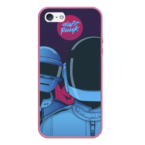 Чехол для iPhone 5/5S матовый Daft Punk, цвет малиновый