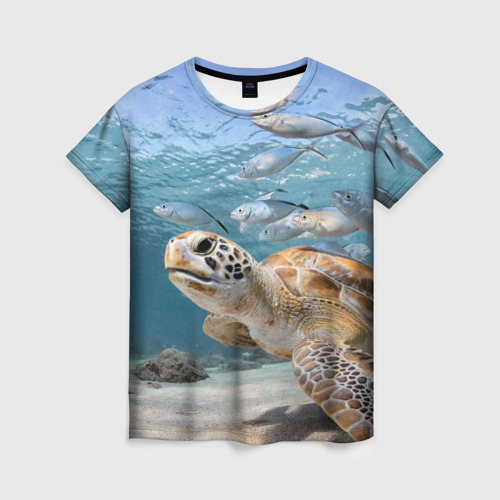 Женская футболка 3D Морская черепаха, цвет 3D печать